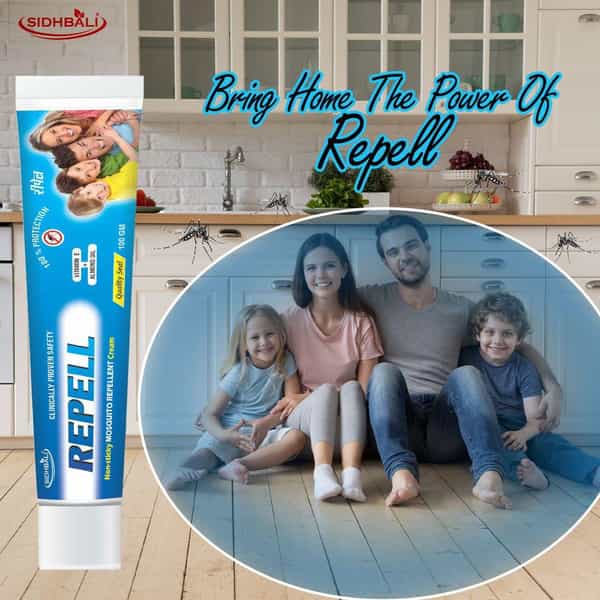 Sidhbali Repell Mosquito Repellent Cream | Long-Lasting Protection | Kids & Adults | 100G