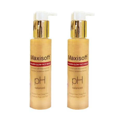 Maxisoft Golden Glow Face Wash | For All Skin Types | Bottle | 100 Ml | Pack Of 2