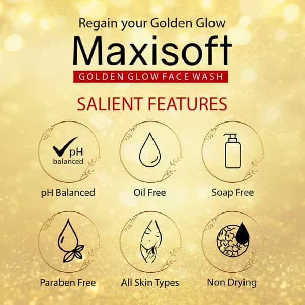 Maxisoft Golden Glow Face Wash | For All Skin Types | Bottle | 100 Ml | Pack Of 2