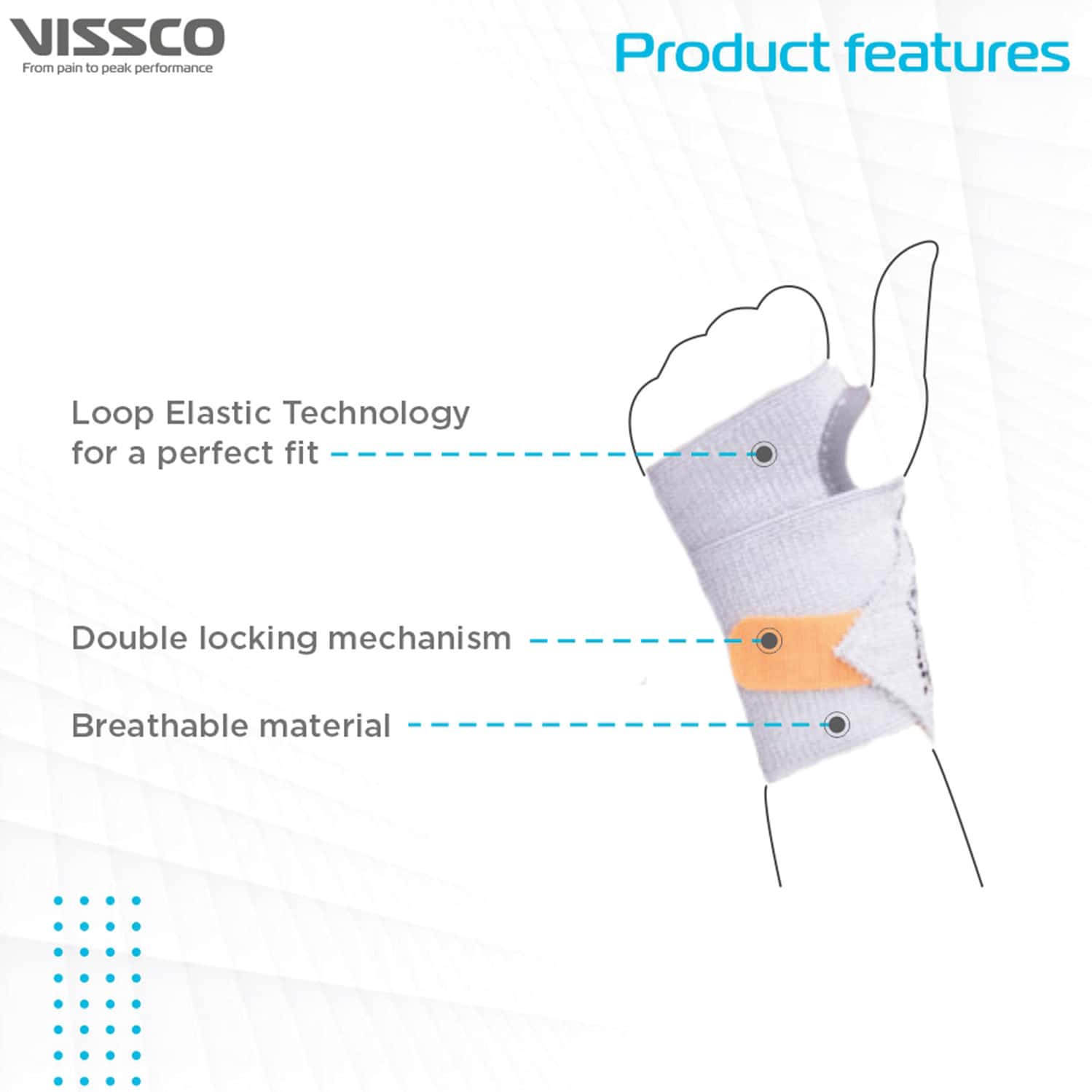 Buy VISSCO WRIST BRACE PROVIDES COMPRESSION & SUPPORT TO THE WRIST