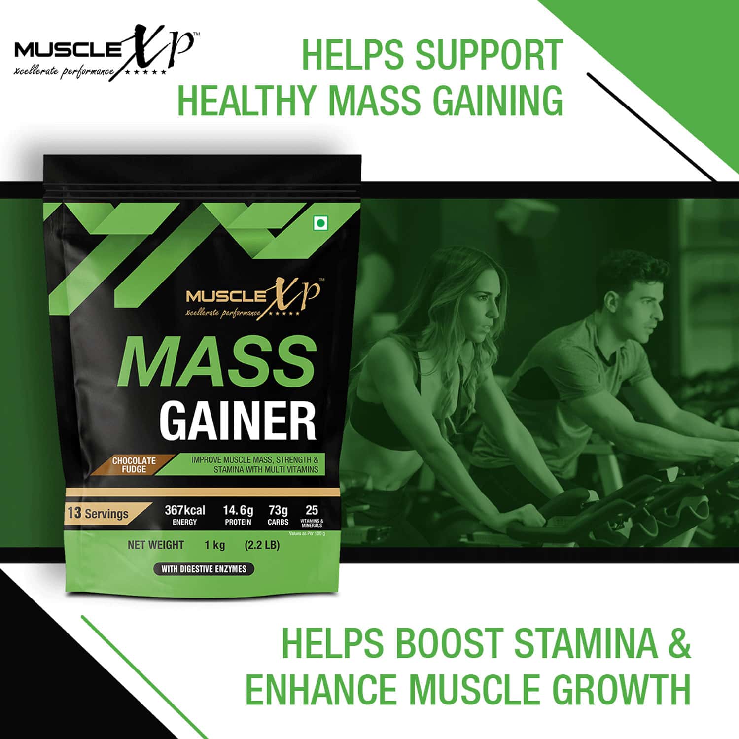Buy MUSCLEXP MASS GAINER WITH 25 VITAMINS AND MINERALS MUSCLE MASS GAINER 1KG POUCH (2.2 LB