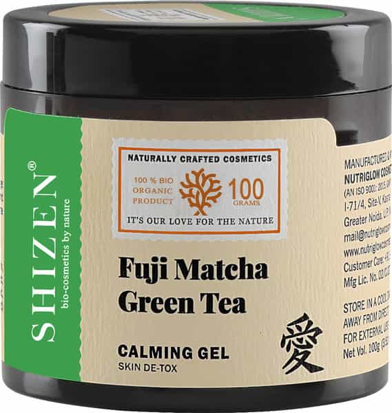 Shizen Bio-Cosmetics By Nature Fuji Matcha Green Tea Calming Gel For Skin De-Tox /Soothes Skin 100Gm