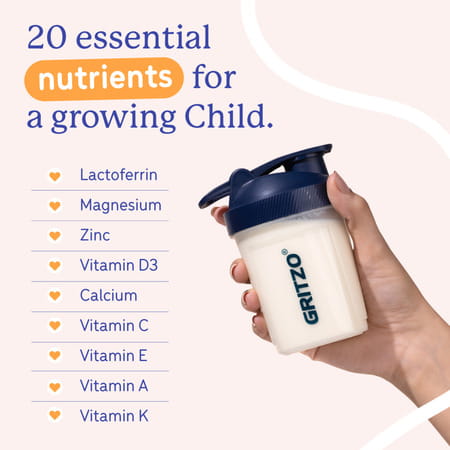 Gritzo Supermilk Growth+ (Formerly Height+) (7-9y Girls) | 10g Protein (Creamy Vanilla | 400g)