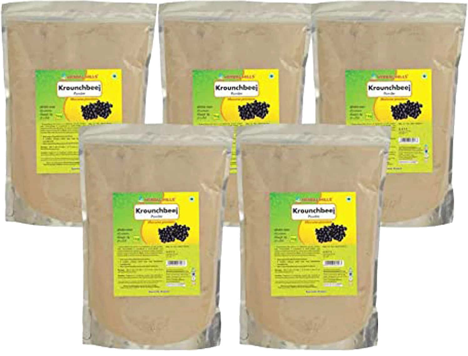 Herbal Hills Krounchbeej Powder - 1 Kg Powder - Pack Of 5 - Kaunch Beej Powder