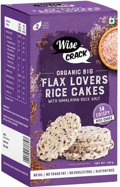 Wise Crack Organic Rice Cakes - Flax Lovers 105G & Quinoa Power|105G (Pack Of 2)