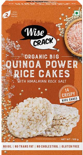 Wise Crack Organic Rice Cakes - Flax Lovers 105G & Quinoa Power|105G (Pack Of 2)