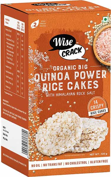 Wise Crack Organic Rice Cakes - Flax Lovers 105G & Quinoa Power|105G (Pack Of 2)