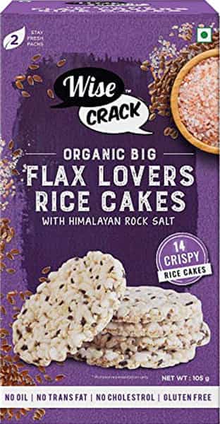 Wise Crack Organic Rice Cakes - Flax Lovers 105G & Quinoa Power|105G (Pack Of 2)