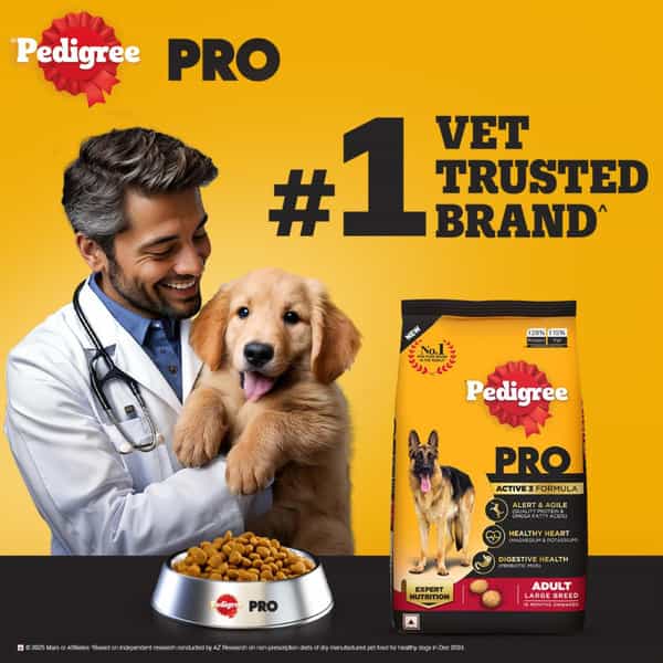Pedigree Pro Adult Large Breed | Dry Dog Food (18 Months Onwards) | 3 Kg Pack | Chicken