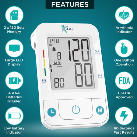 K-Life 107 - Fully Automatic Digital Blood Pressure Checking Machine | Bp Monitor (White)