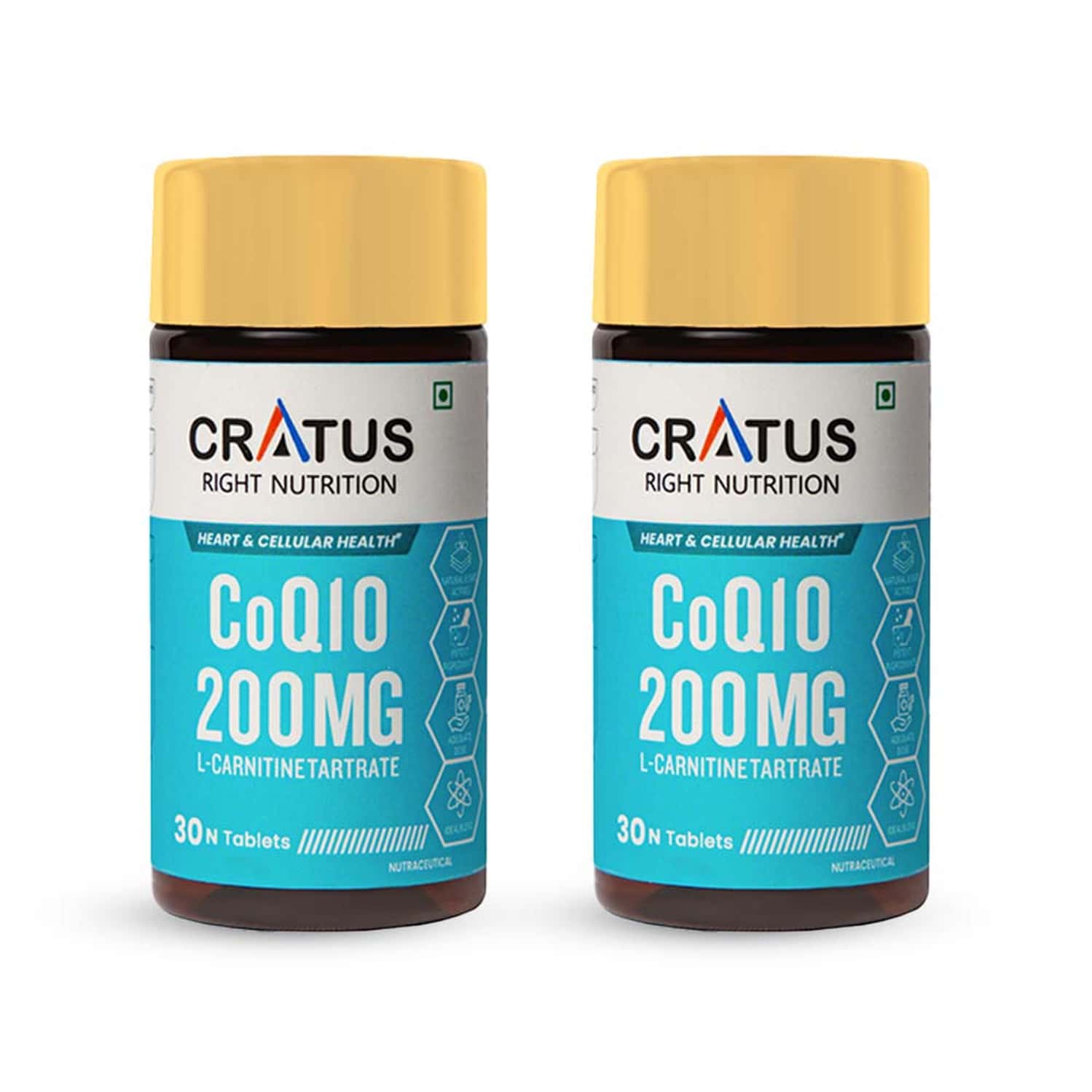 Cratus Nutrition Coq10 Tablets For Heart Health & Cellular Energy Support Formulated 60 Tablets