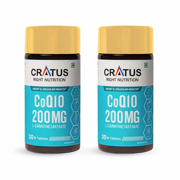 Cratus Nutrition Coq10 Tablets For Heart Health & Cellular Energy Support Formulated 60 Tablets