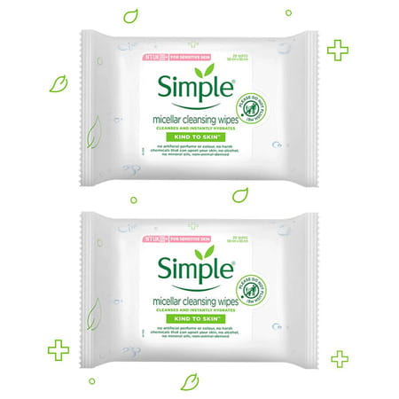 Simple Kind To Skin Micellar Cleansing Wipes - Pack Of 2