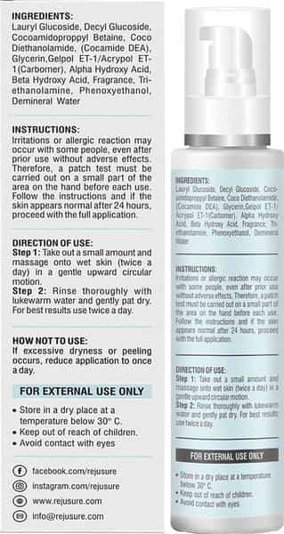 Rejusure Aha 2% + Bha 2% Face Wash 100Ml