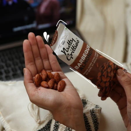 Nutty Gritties Barbeque Almonds - 240g ( Pack Of 6 X 40g Each)