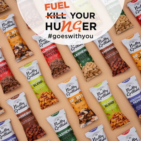 Nutty Gritties Barbeque Almonds - 240g ( Pack Of 6 X 40g Each)