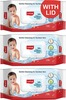 Luvlap Paraben Free 99% Pure Water Nourishing Baby Wipes With Fliptop Lid 72 Wipes Each (Pack Of 3)