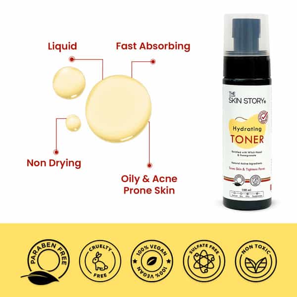 The Skin Story Moisturizing Pore Minimizing Toner With Witch Hazel Aloe Vera | All Skin Types 100Ml