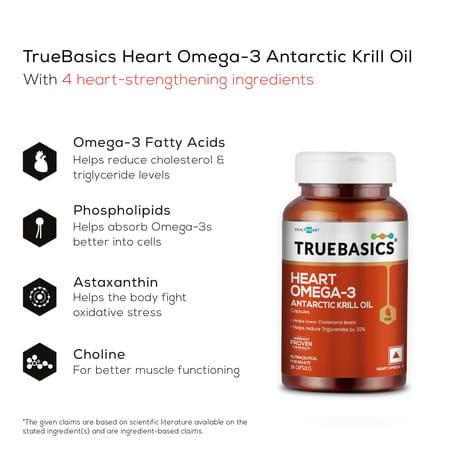Truebasics Heart Omega-3 Antarctic Krill Oil - 30 Softgel Capsules