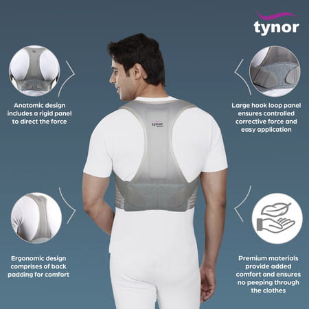 Tynor Posture Corrector Grey Large 1 Unit