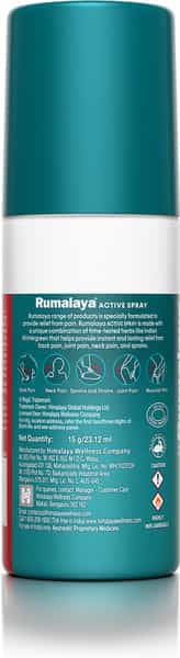 Himalaya Rumalaya Active Spray For Quick & Long-Lasting Relief From Body | Back & Joint Pain 15 Gm
