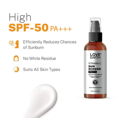 Love Earth Vitamin C Sunscreen Spf 50 Pa+++ | 100 Ml