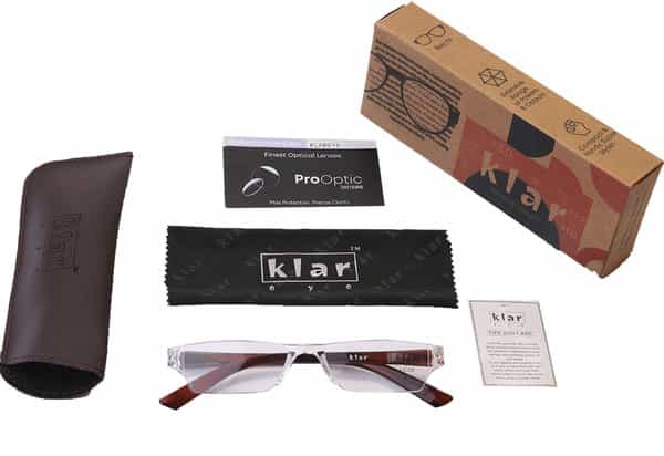 Klar Eye Rectangle Rimless Power Reading Glasses Men And Women Powers +1 To +3.50+2.25 Power Blue