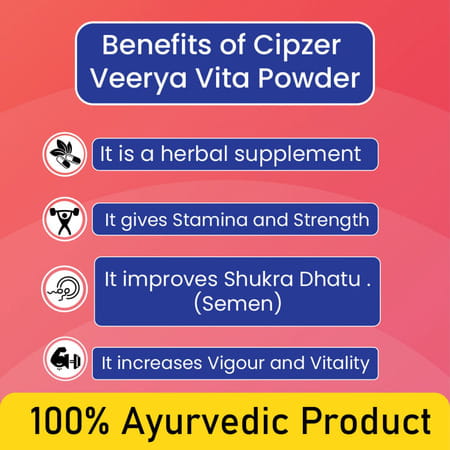 Cipzer Veerya Vita Powder| Helps To Boost Strength | Vitality And Vigour(Pack Of 1)-100gm