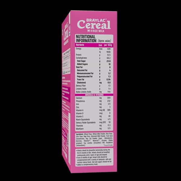 Braylac Cereal Multigrain Mixed Fruit | 300 Gm Bag In Box | For 12+ Months Baby