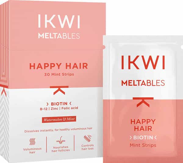 Ikwi Happy Hair Meltables With Biotin Zinc & Vitamin B12 For Healthy And Volumnious Hair