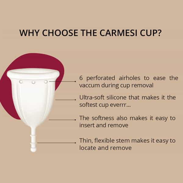 Carmesi Reusable Menstrual Cup - The Softest Cup Everr... (1 Pc Large)