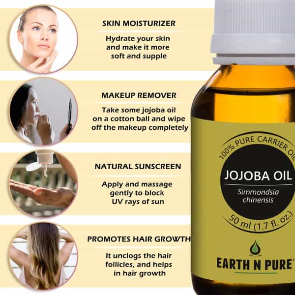 Earth N Pure Jojoba Oil 100% Natural & Therapeutic Grade (50 Ml) (50 Ml)