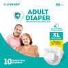 Liveasy Adult Diaper Tape Style (Xl)-10 | Anti Bacterial And Odour Lock Technology-Waist 48-57 Inch