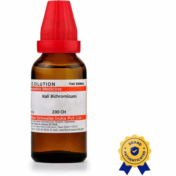 Dr. Willmar Schwabe India Kali Bichromicum 200Ch Liquid 30 Ml Pack Of 3