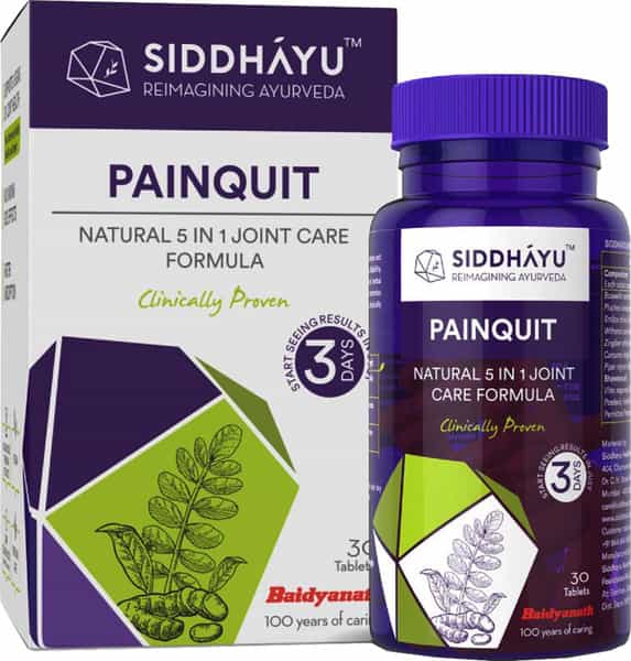 Siddhayu Painquit Tablet Pain Relief Supplement | Natural Joint Pain Relief | 30 Tablets