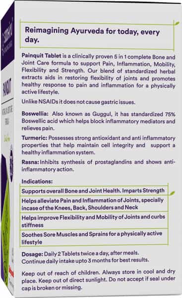 Siddhayu Painquit Tablet Pain Relief Supplement | Natural Joint Pain Relief | 30 Tablets