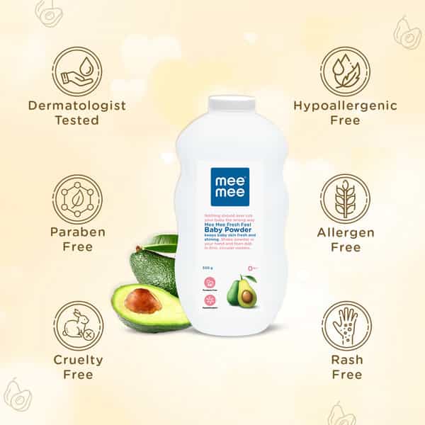 Mee Mee Baby Talcum Powder |Dermatologically Tested | 0M+ (Fresh Feel - 500G Pack Of 1)