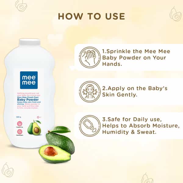 Mee Mee Baby Talcum Powder |Dermatologically Tested | 0M+ (Fresh Feel - 500G Pack Of 1)