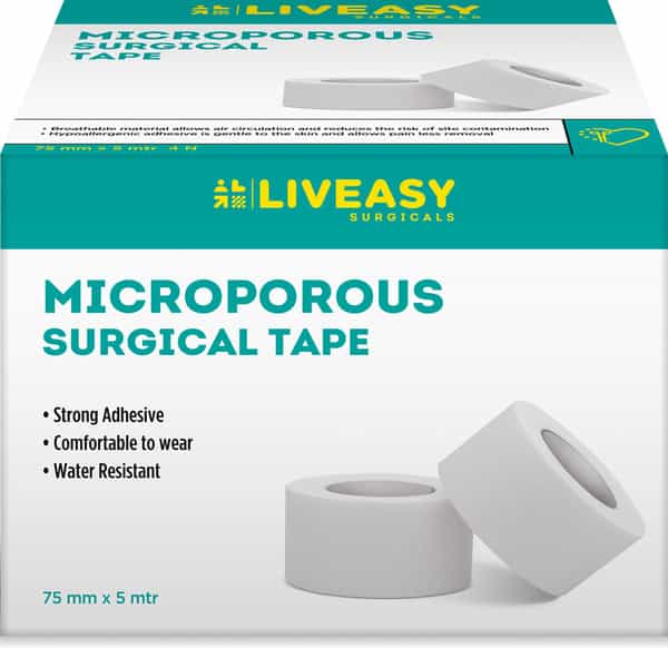 Liveasy Surgical Microporus Surgical Tape 75Mm X 5 Mtr Single Pcs