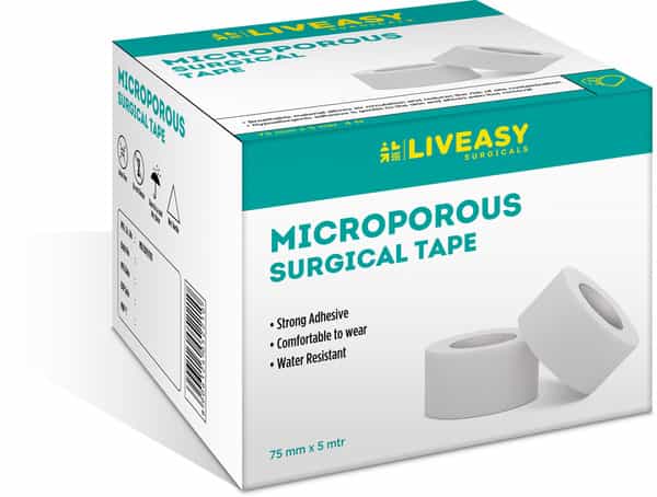 Liveasy Surgical Microporus Surgical Tape 75Mm X 5 Mtr Single Pcs