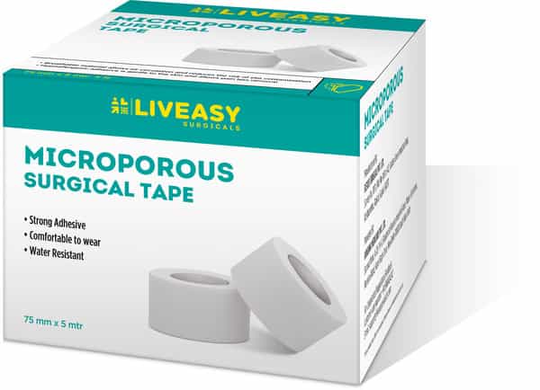 Liveasy Surgical Microporus Surgical Tape 75Mm X 5 Mtr Single Pcs