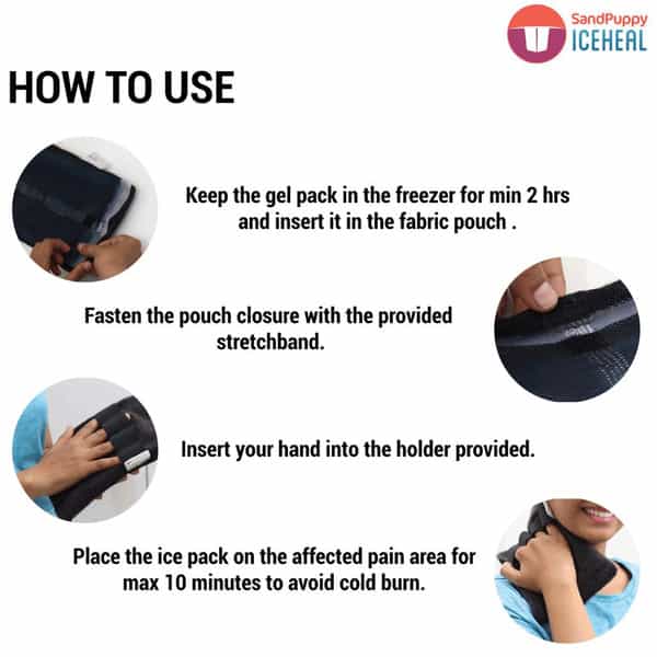 Sandpuppy Iceheal - Reusable Cold Gel Pack For Knee Ankle Elbow Back Shoulder & Neck Pain Relief
