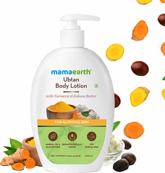 Mamaearth Ubtan Body Lotion With Turmeric & Kokum Butter For Glowing Skin 400 Ml