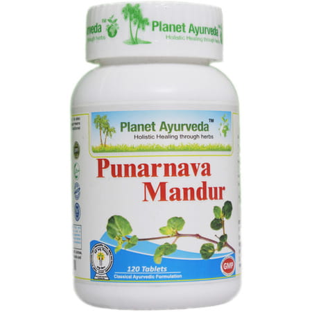 Planet Ayurveda Punarnava Mandur - 120 Tablets