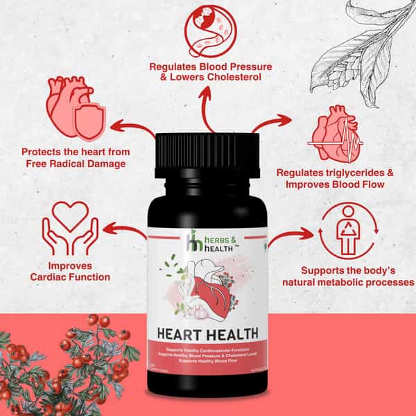 Herbs & Health - Heart Health|Healthy Cardiovascular Function| 60 Capsules