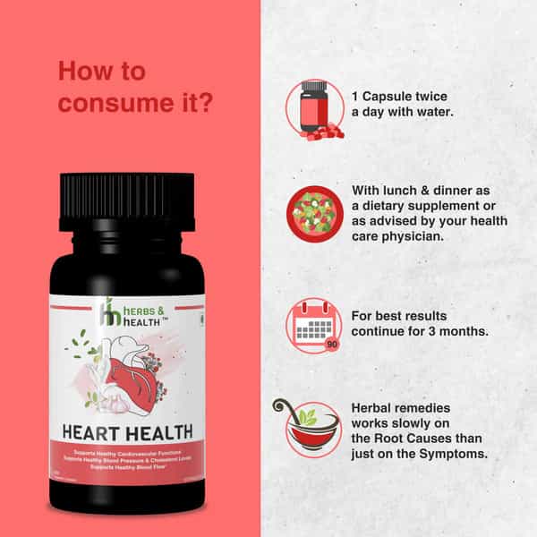 Herbs & Health - Heart Health|Healthy Cardiovascular Function| 60 Capsules