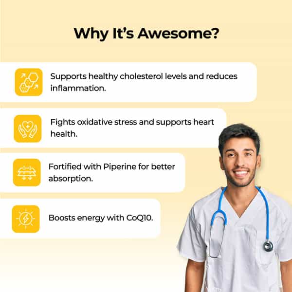 Pharmeasy Coenzyme Q10 (Coq10) 200Mg With Piperine - For Heart Health Bottle Of 60 Capsules