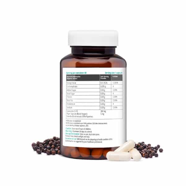 Pharmeasy Coenzyme Q10 (Coq10) 200Mg With Piperine - For Heart Health Bottle Of 60 Capsules