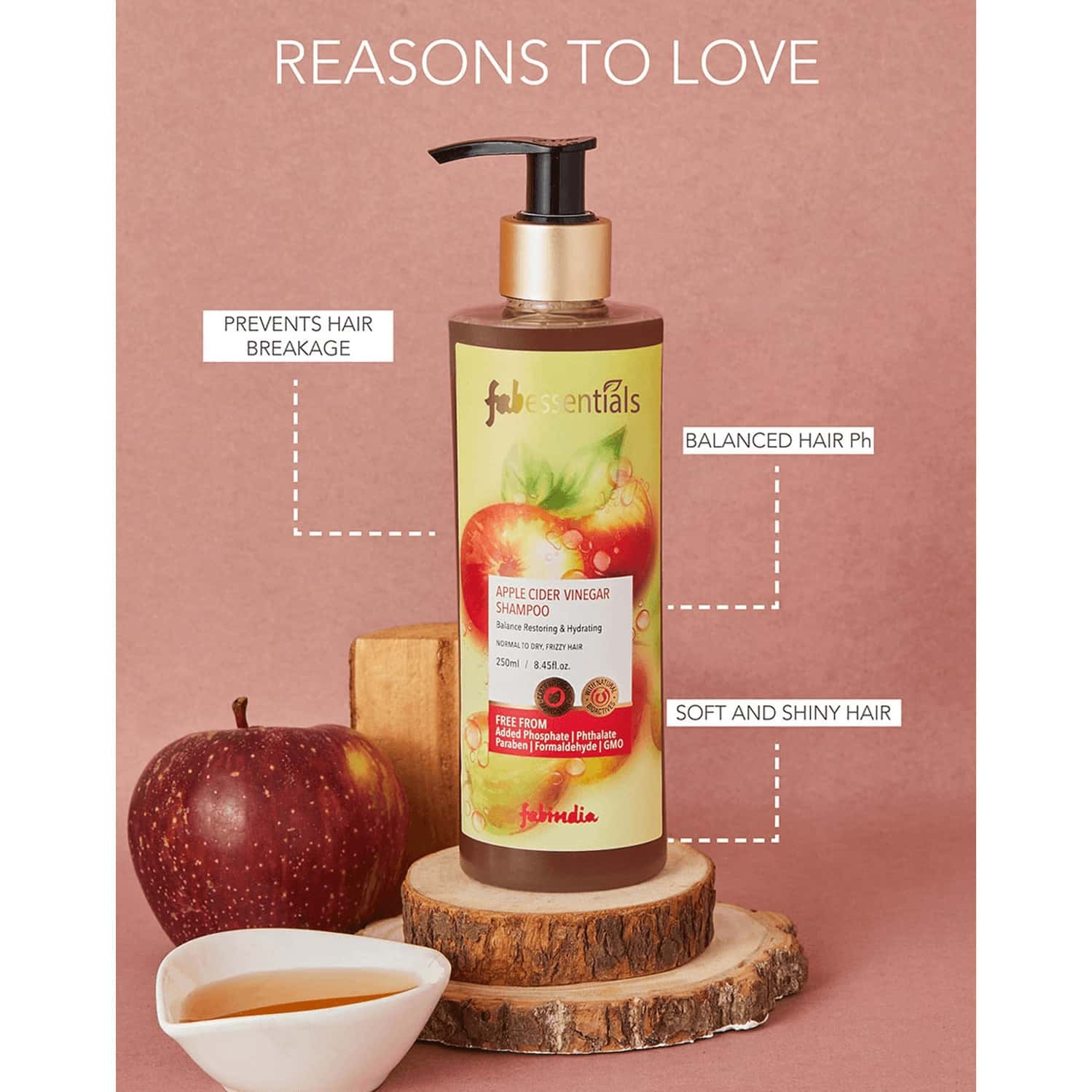 Buy FABESSENTIALS APPLE CIDER VINEGAR SHAMPOO 250 ML Online & Get Upto