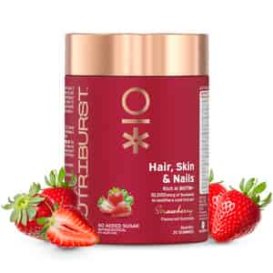 Nutriburst Biotin Gummies To Support Hair | Skin & Nail Growth (30 Gummies)(strawberry Flavor)